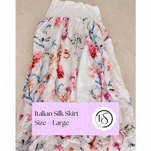 Cottage Core, Fairy Italian Silk/Viscose Flowy Skirt